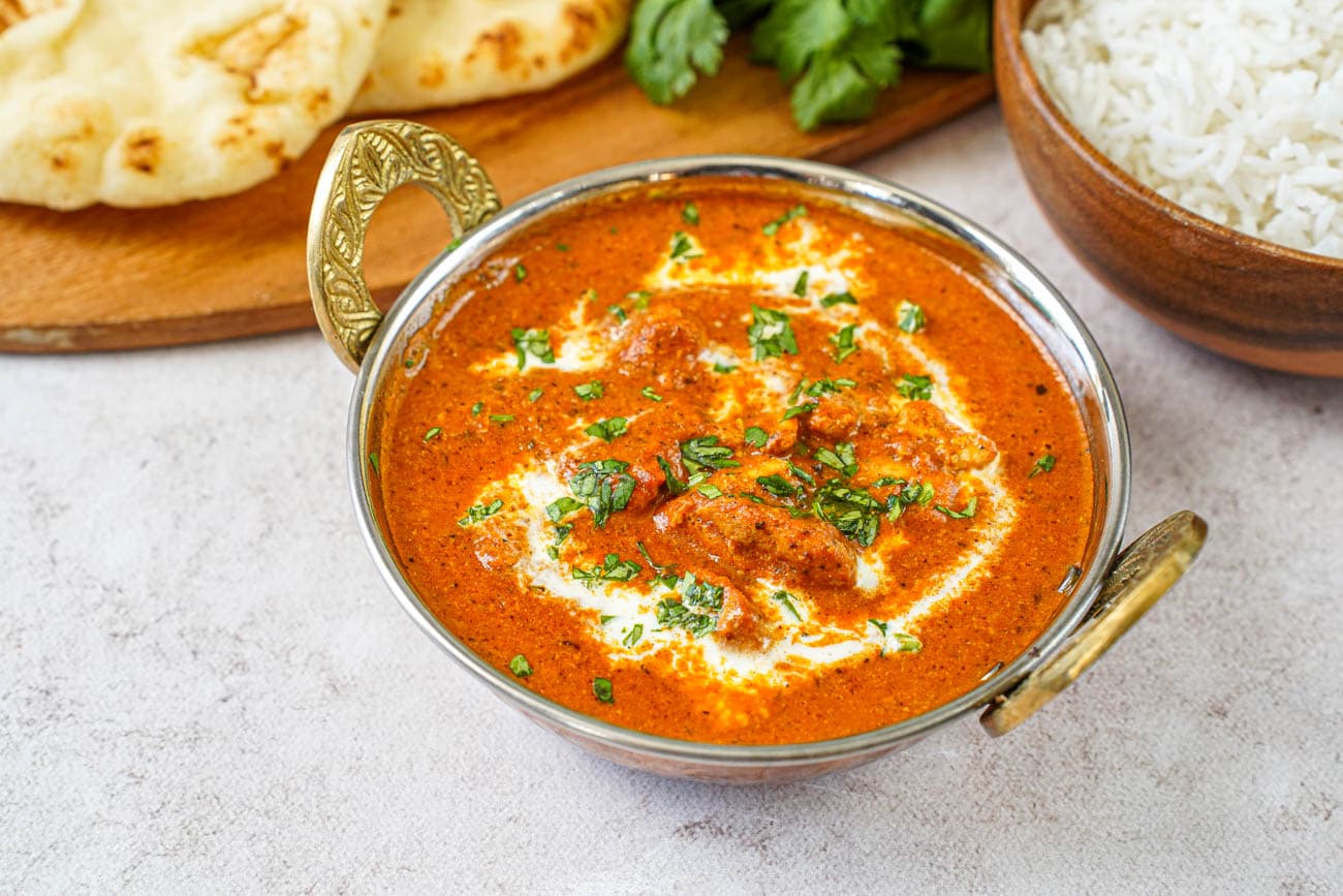 Butter chicken with creamy tomato sauce at Gorkha Restaurant